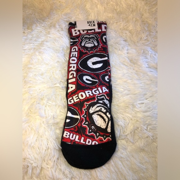 Georgia Bulldogs Socks - Red and Black NWT - Picture 3 of 11